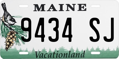 ME license plate 9434SJ