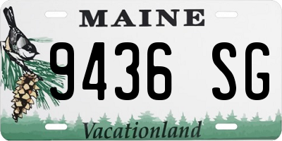 ME license plate 9436SG