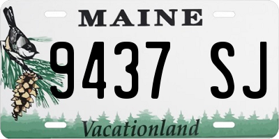 ME license plate 9437SJ