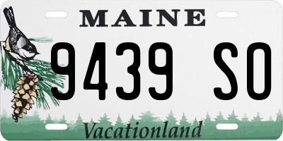 ME license plate 9439SO