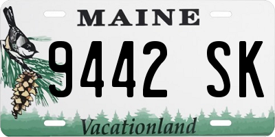 ME license plate 9442SK