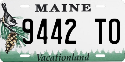 ME license plate 9442TO