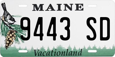 ME license plate 9443SD