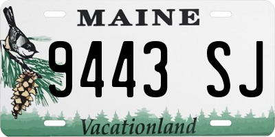 ME license plate 9443SJ