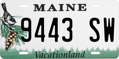ME license plate 9443SW