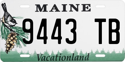 ME license plate 9443TB