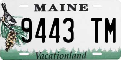 ME license plate 9443TM