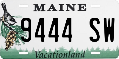 ME license plate 9444SW