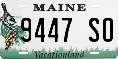 ME license plate 9447SO