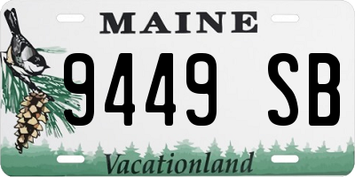 ME license plate 9449SB