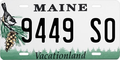 ME license plate 9449SO