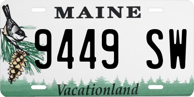 ME license plate 9449SW