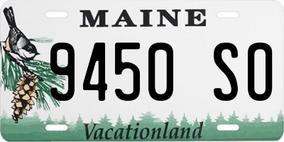 ME license plate 9450SO