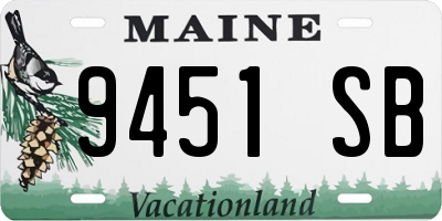 ME license plate 9451SB