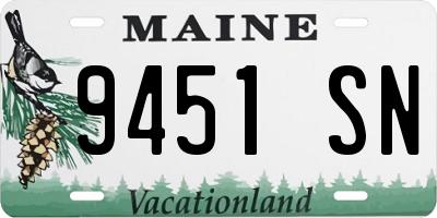 ME license plate 9451SN