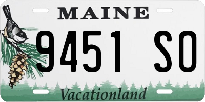 ME license plate 9451SO