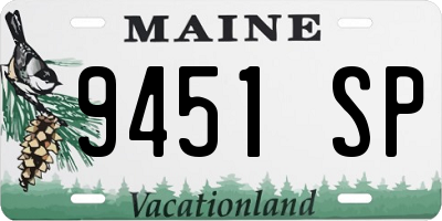 ME license plate 9451SP
