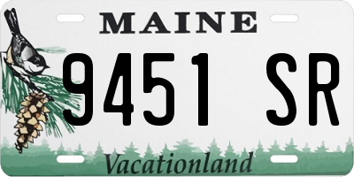 ME license plate 9451SR