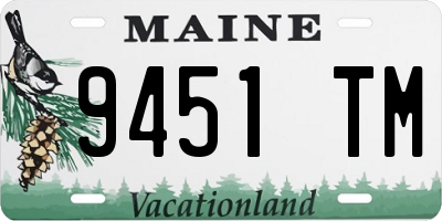 ME license plate 9451TM