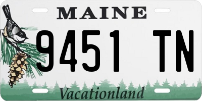 ME license plate 9451TN