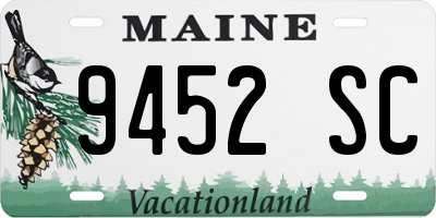 ME license plate 9452SC