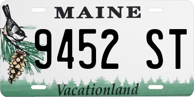 ME license plate 9452ST