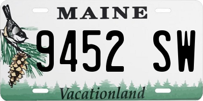 ME license plate 9452SW