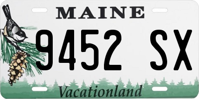 ME license plate 9452SX