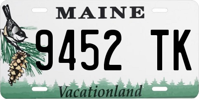 ME license plate 9452TK