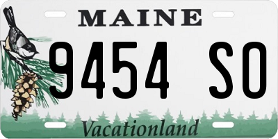 ME license plate 9454SO