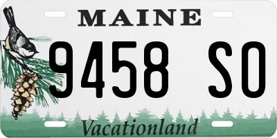 ME license plate 9458SO