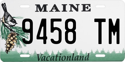 ME license plate 9458TM