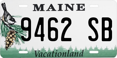 ME license plate 9462SB