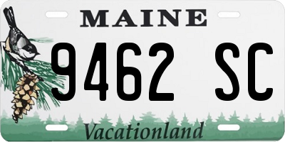 ME license plate 9462SC