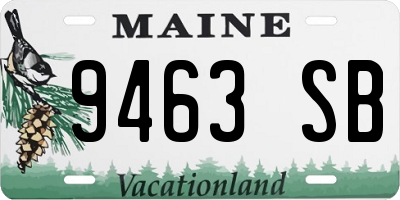 ME license plate 9463SB