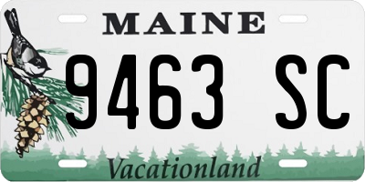 ME license plate 9463SC