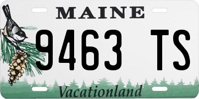 ME license plate 9463TS