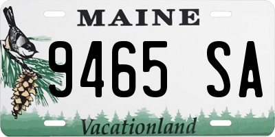 ME license plate 9465SA