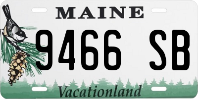 ME license plate 9466SB
