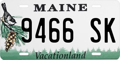 ME license plate 9466SK