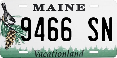 ME license plate 9466SN