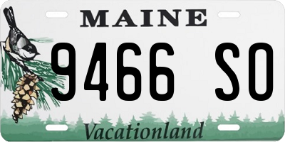 ME license plate 9466SO