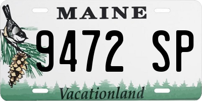 ME license plate 9472SP
