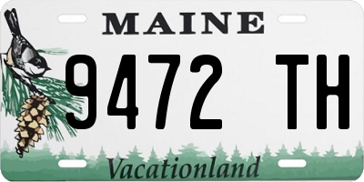 ME license plate 9472TH