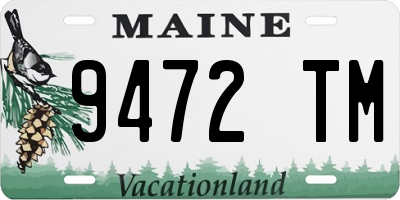 ME license plate 9472TM