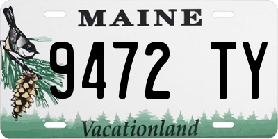 ME license plate 9472TY
