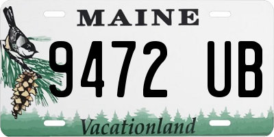 ME license plate 9472UB