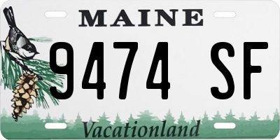 ME license plate 9474SF