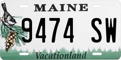 ME license plate 9474SW