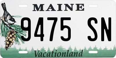 ME license plate 9475SN
